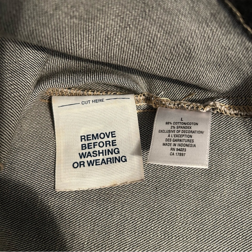 Old Navy Black Denim Military Jacket - Picture 7 of 8